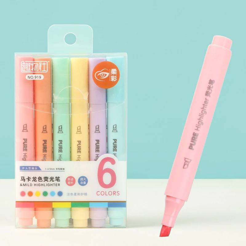 6'lı Set Pastel Renkli Makaron - Pastel Highlighter Set Double Ended incelemesi ve fiyatı