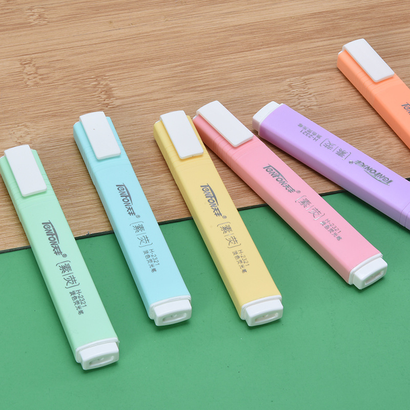 6 adet/takım Düz Şekil Soluk R - Pastel Highlighter Set Double Ended incelemesi ve fiyatı