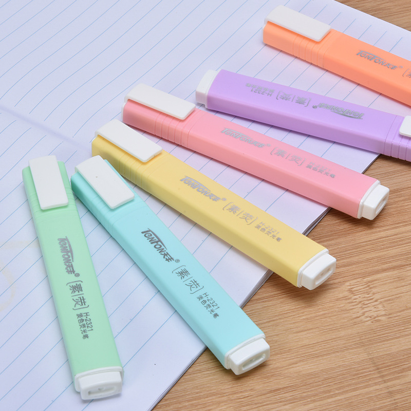 6 adet/takım Düz Şekil Soluk R - Pastel Highlighter Set Double Ended incelemesi ve fiyatı